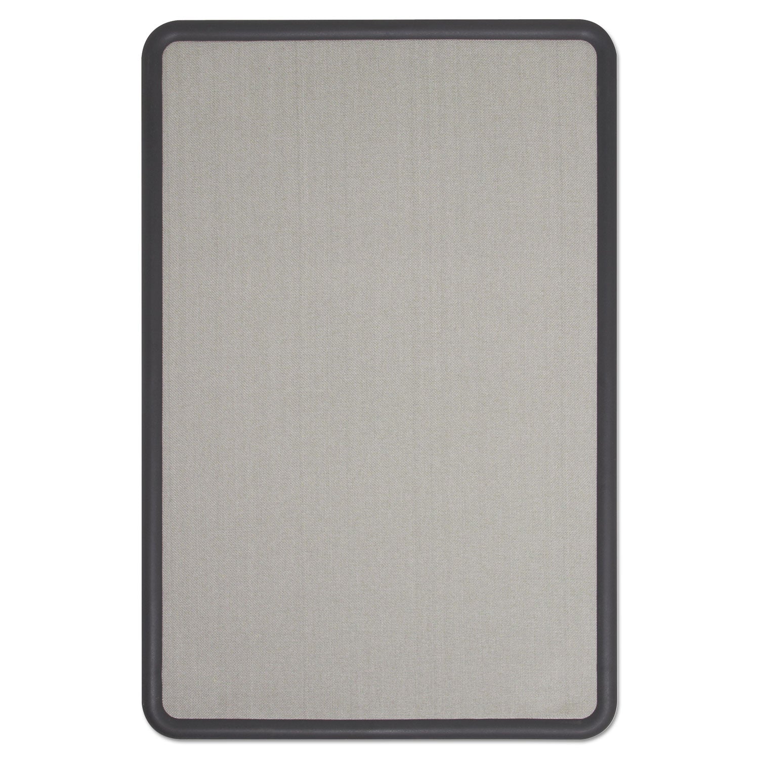 Quartet® Contour Fabric Bulletin Board, 36 x 24, Gray Surface, Black Plastic Frame