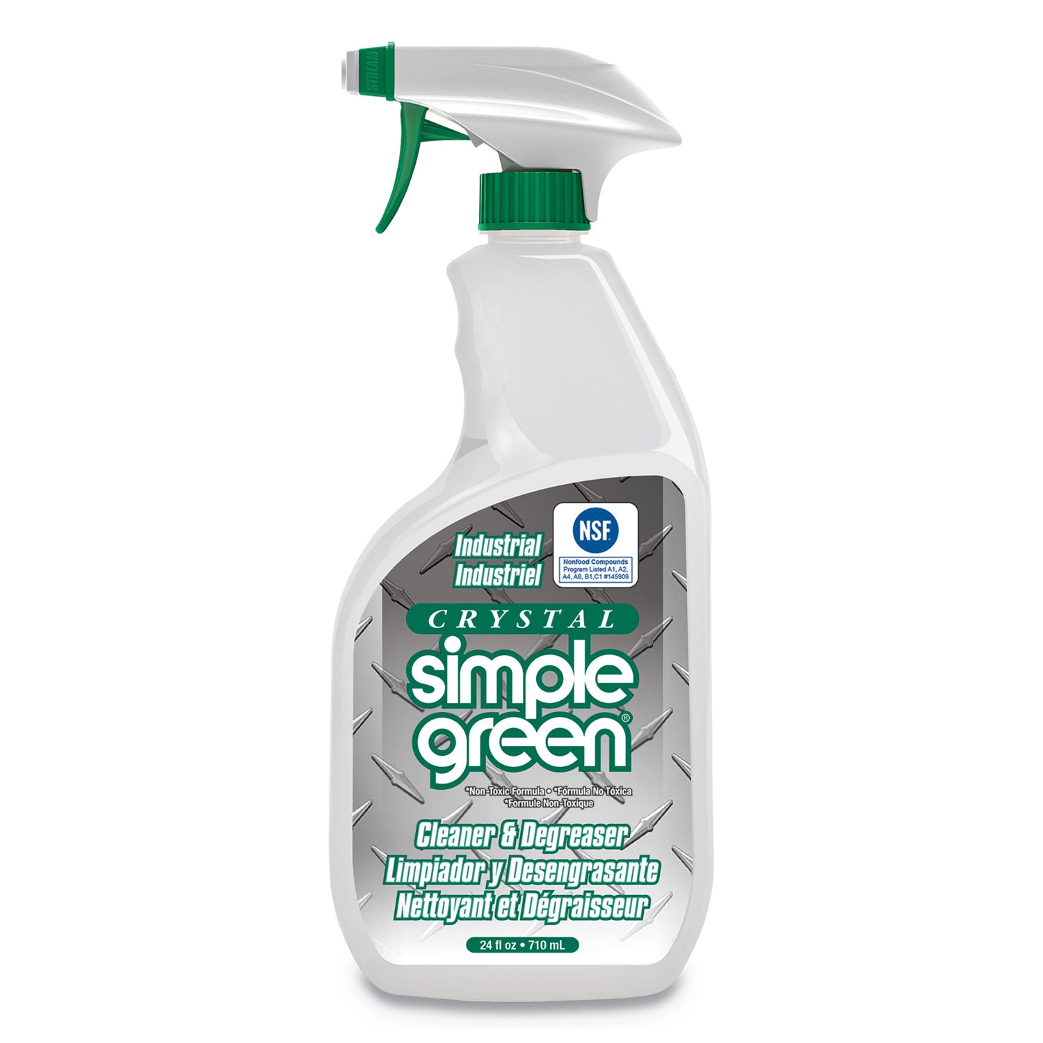 Simple Green® Crystal Industrial Cleaner/Degreaser, 24 oz Spray Bottle, 12/Carton