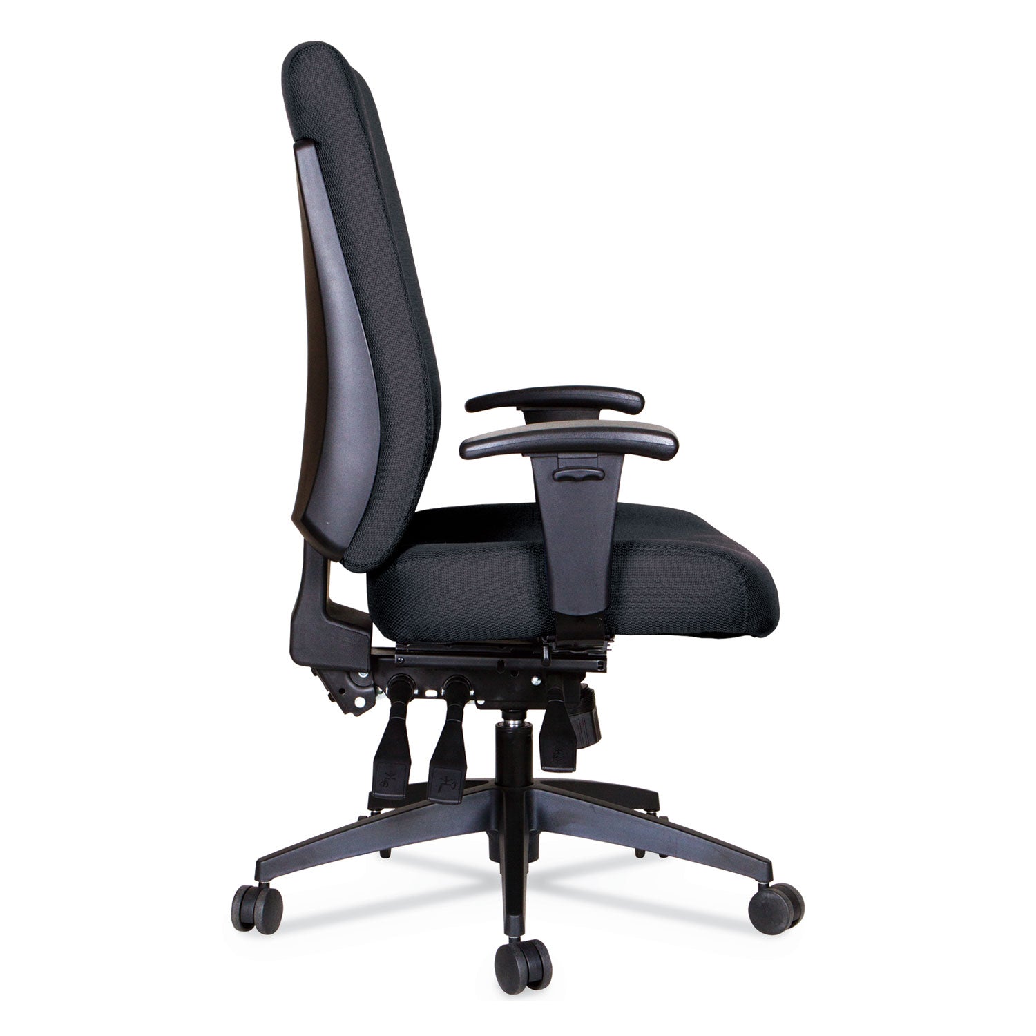 Alera® Alera Wrigley Series 24/7 High Performance High-Back Multifunction Task Chair, Supports 300 lb, 17.24" to 20.55" Seat, Black