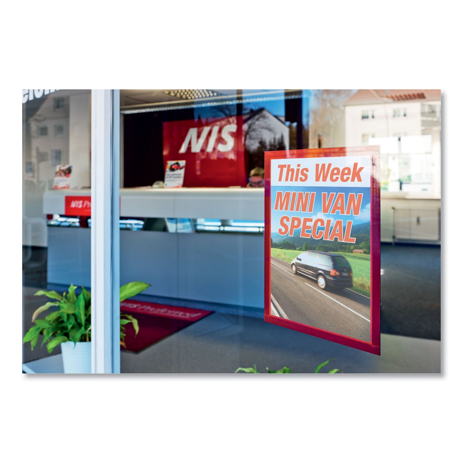 Durable® DURAFRAME Sign Holder, 8.5 x 11, Red Frame, 2/Pack