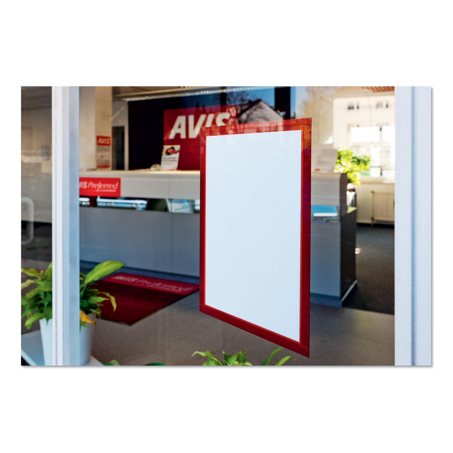 Durable® DURAFRAME Sign Holder, 8.5 x 11, Red Frame, 2/Pack