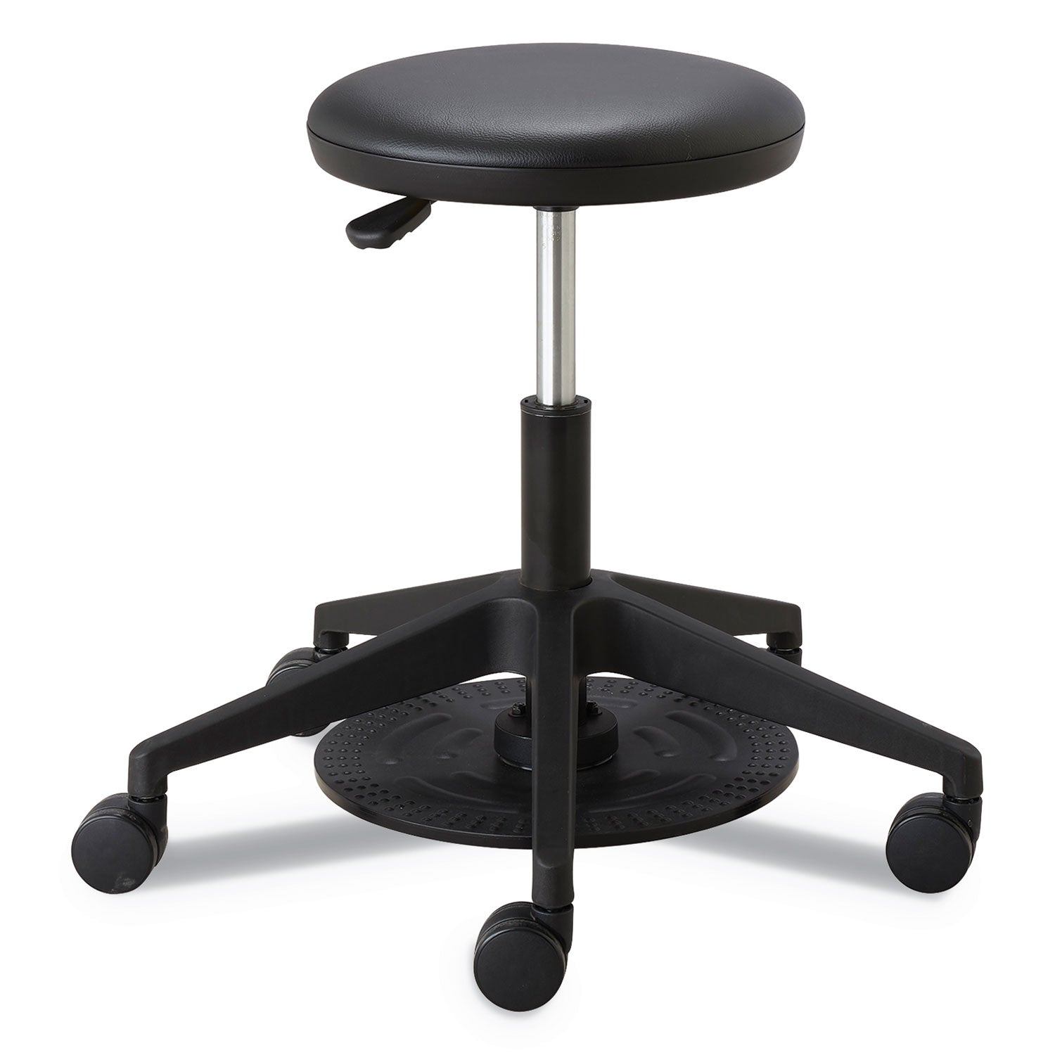 Lab Stool, Backless, Supports Up to 250 lb, 19.25" to 24.25" Seat Height, Black