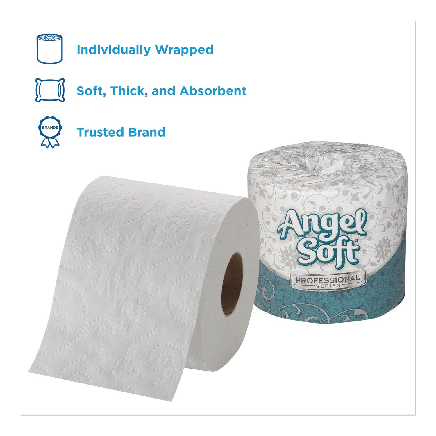 Georgia Pacific® Professional Angel Soft ps Premium Bathroom Tissue, Septic Safe, 2-Ply, White, 450 Sheets/Roll, 80 Rolls/Carton