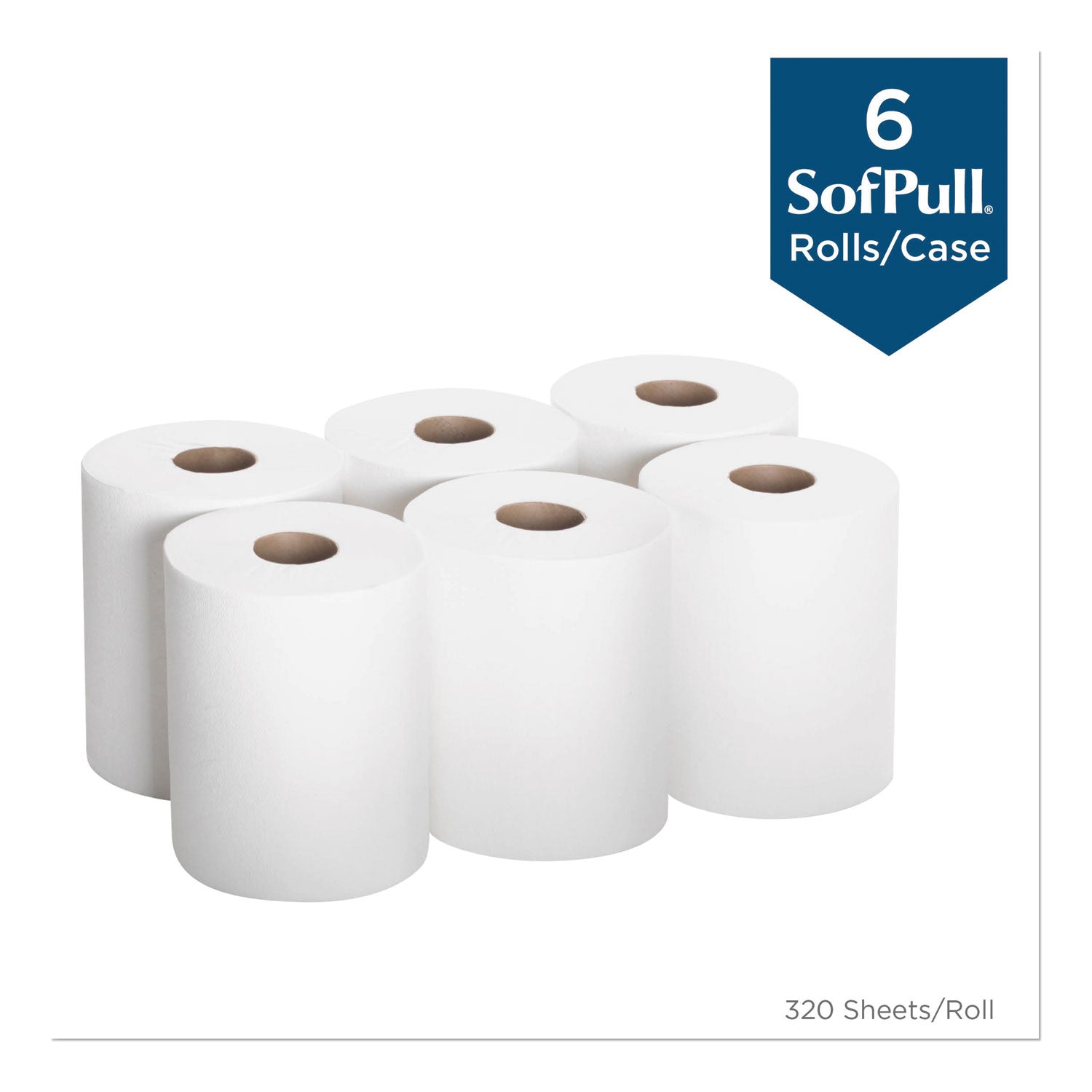 Georgia Pacific® Professional SofPull Center-Pull Perforated Paper Towels, 1-Ply, 7.8 x 15, White, 320/Roll, 6 Rolls/Carton