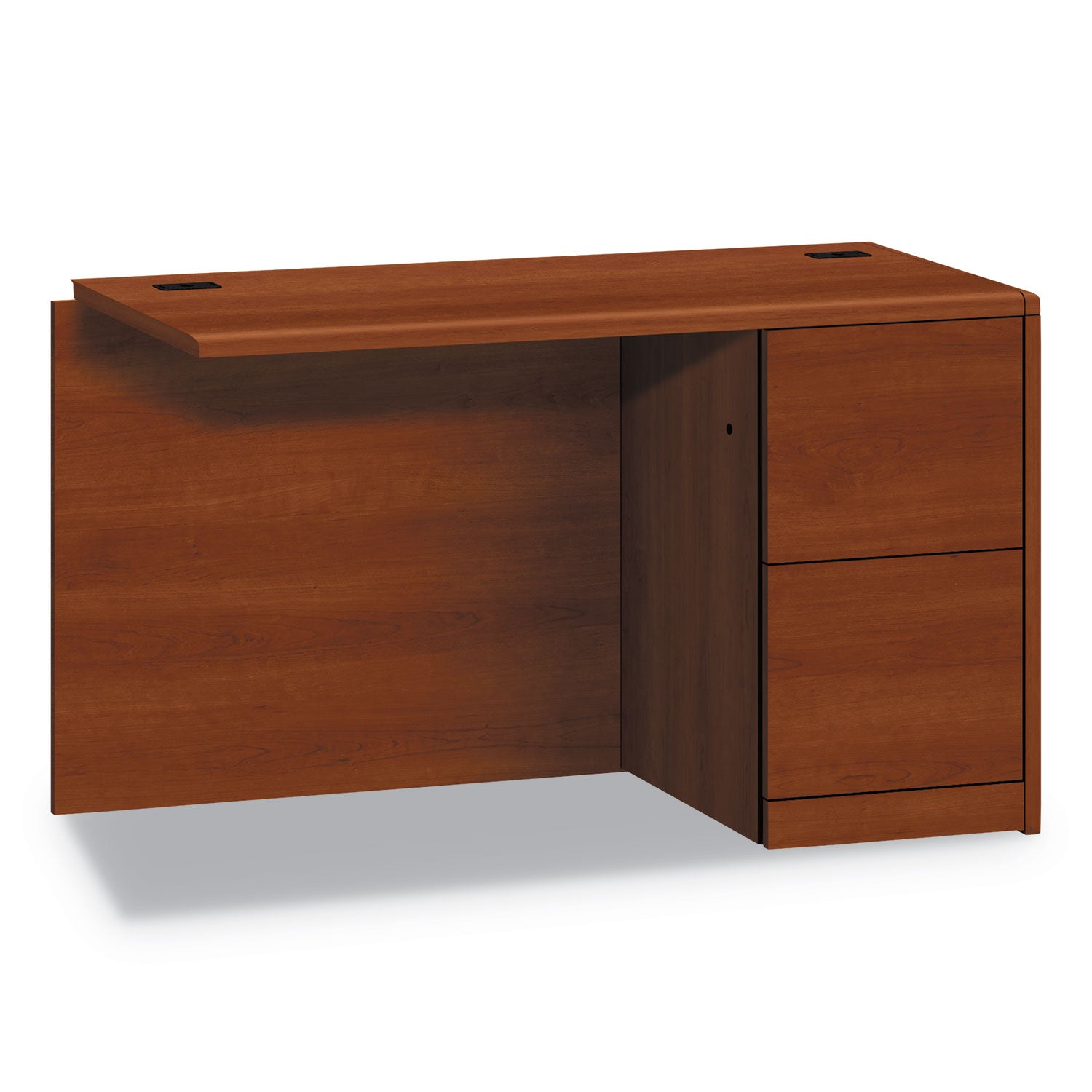 10700 Series Full Right Pedestal Return, 48w x 24d x 29.5h, Cognac