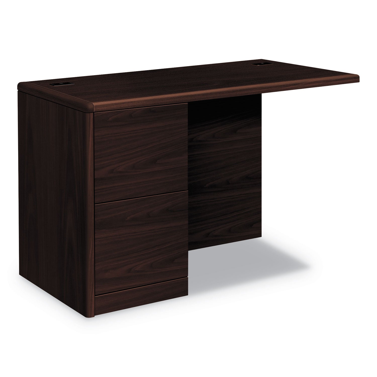 10700 Series Full Left Pedestal Return, 48w x 24d x 29.5h, Mahogany