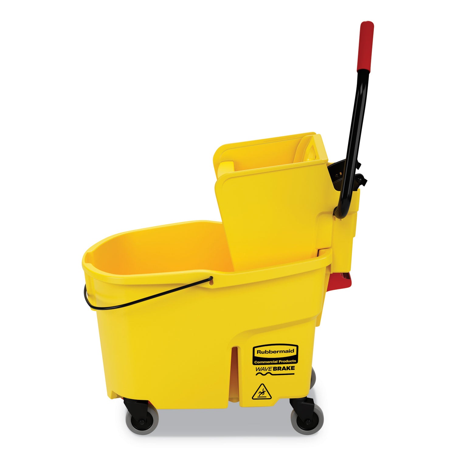 Rubbermaid® Commercial WaveBrake 2.0 Bucket/Wringer Combos, Side-Press, 44 qt, Plastic, Yellow