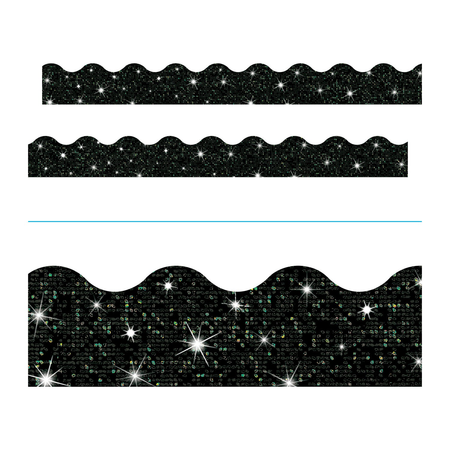 TREND® Terrific Trimmers Sparkle Border, 2.75" x 32 ft, Black