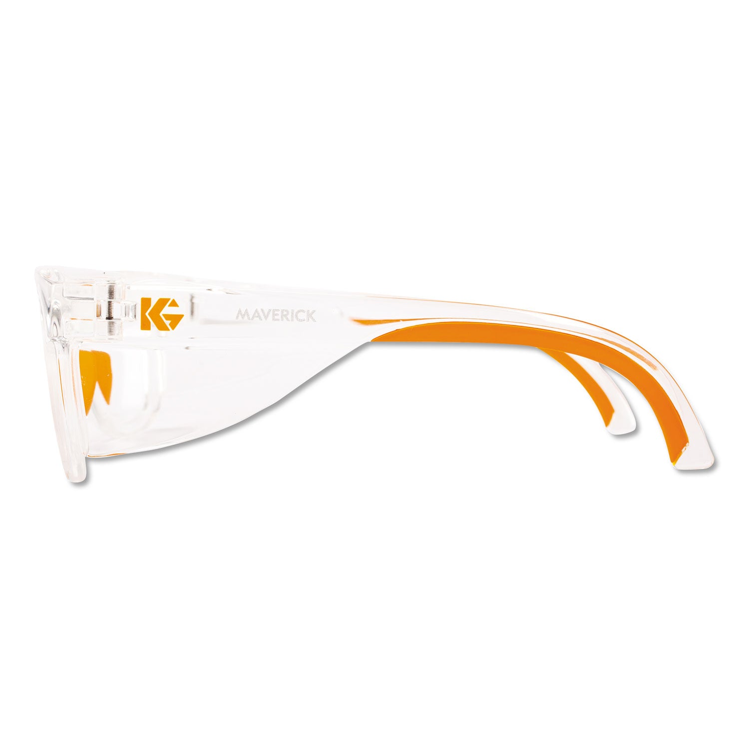 KleenGuard™ Maverick Safety Glasses, Clear/Orange, Polycarbonate Frame, 12/Box