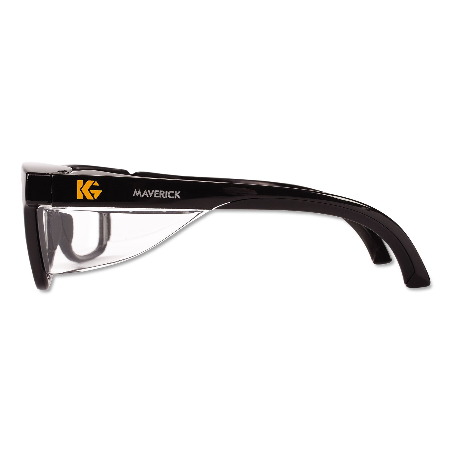 KleenGuard™ Maverick Safety Glasses, Black, Polycarbonate Frame, Clear Lens, 12/Box