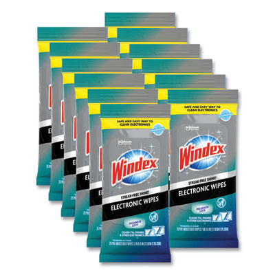 Windex® Electronics Cleaner, 1-Ply, 7 x 10, Neutral Scent, White, 25/Pack, 12 Packs/Carton Flipcost Flipcost