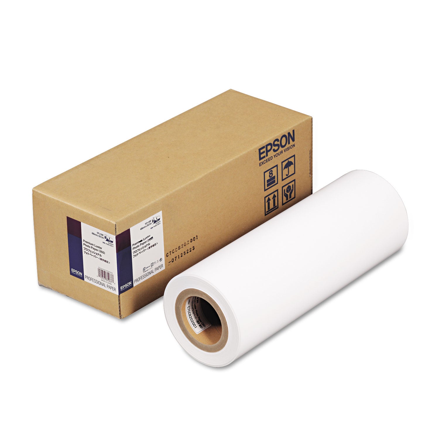 Premium Luster Photo Paper, 3" Core, 10 mil, 16" x 100 ft, Premium Luster White