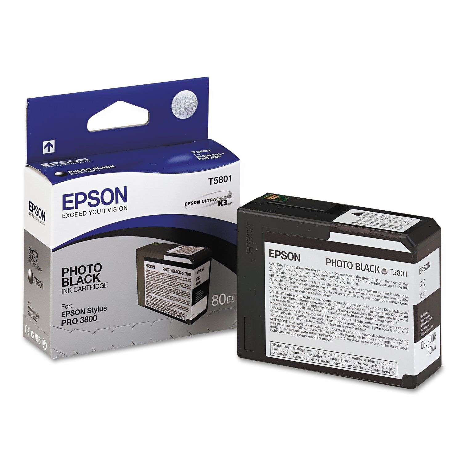 T580100 UltraChrome K3 Ink, Photo Black