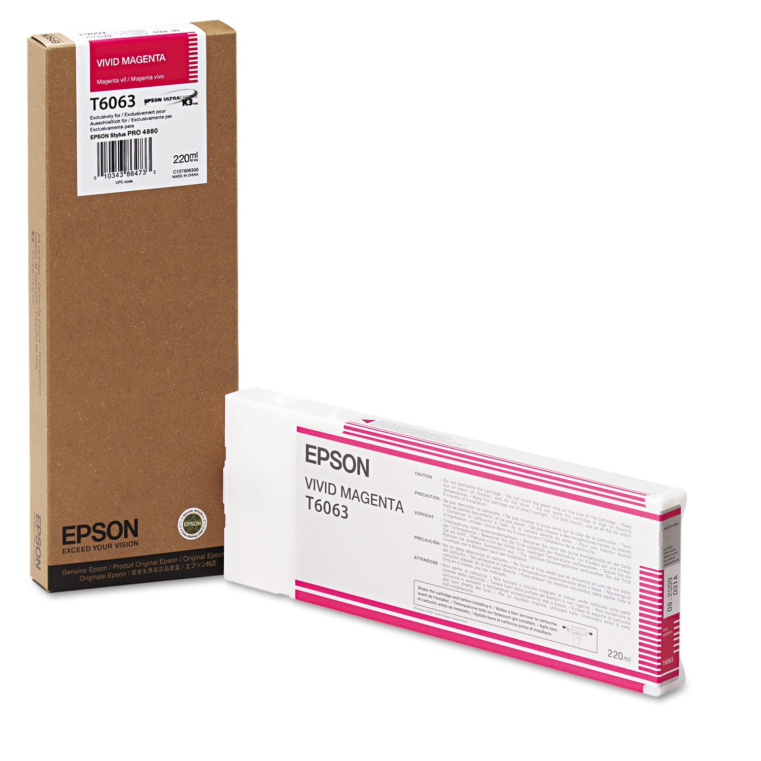 Epson® T606300 (60) Ink, Vivid Magenta