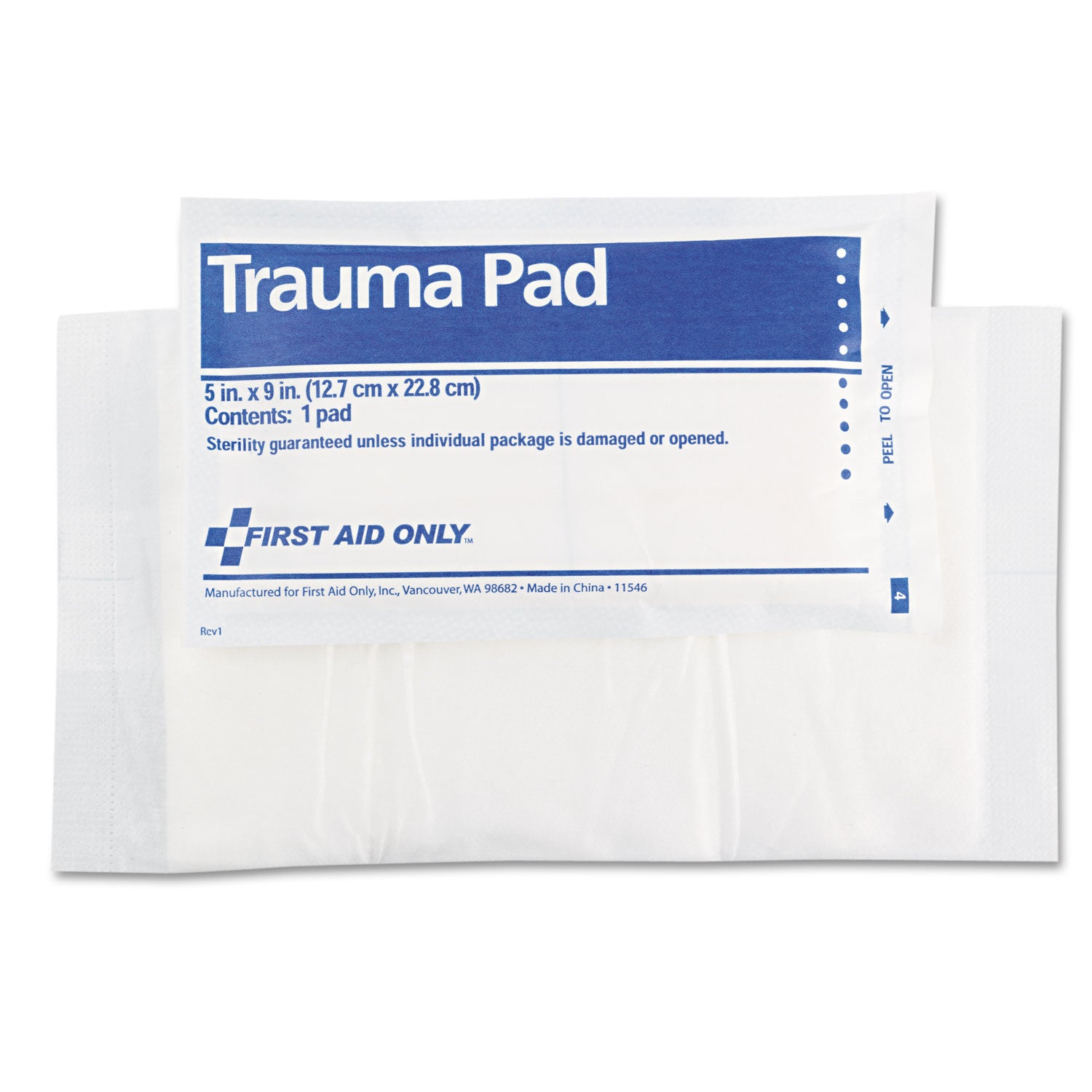 First Aid Only™ SmartCompliance Trauma Pad, Sterile, 5 x 9