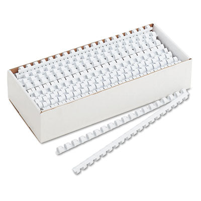 FELLOWES MFG. CO. Plastic Comb Bindings, 3/8" Diameter, 55 Sheet Capacity, White, 100/Pack - Flipcost