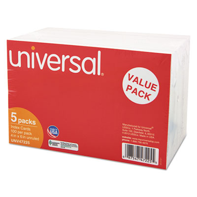 Universal® Unruled Index Cards, 4 x 6, White, 500/Pack - Flipcost