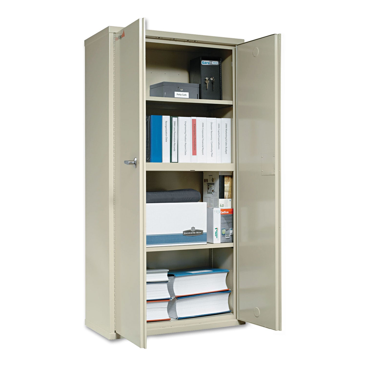 FireKing® Storage Cabinet, 36w x 19.25d x 72h, UL Listed 350 Degree, Parchment