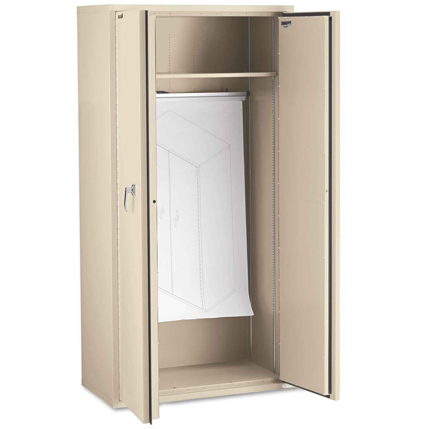 FireKing® Storage Cabinet, 36w x 19.25d x 72h, UL Listed 350 Degree, Parchment