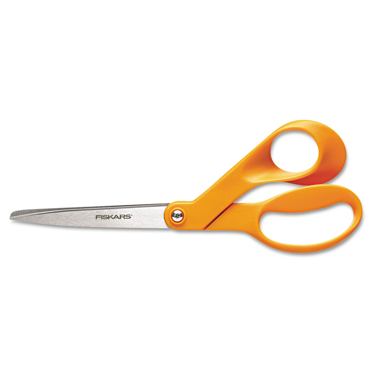 Fiskars® Home and Office Scissors, 8" Long, 3.5" Cut Length, Offset Orange Handle