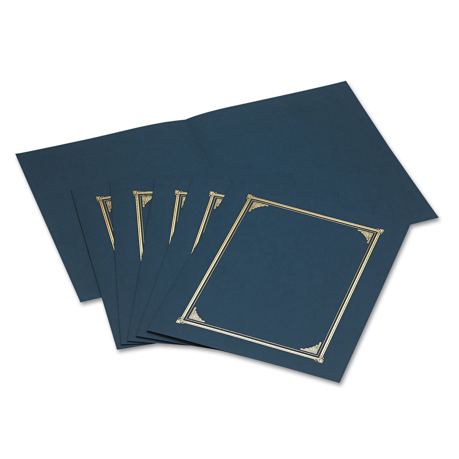 Certificate/Document Cover, 12.5 x 9.75, Navy Blue, 6/Pack