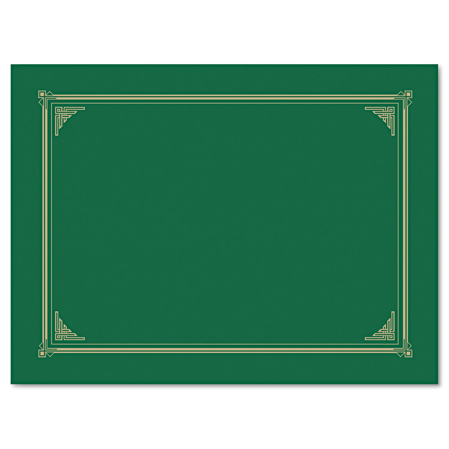 Certificate/Document Cover, 12.5 x 9.75, Green, 6/Pack