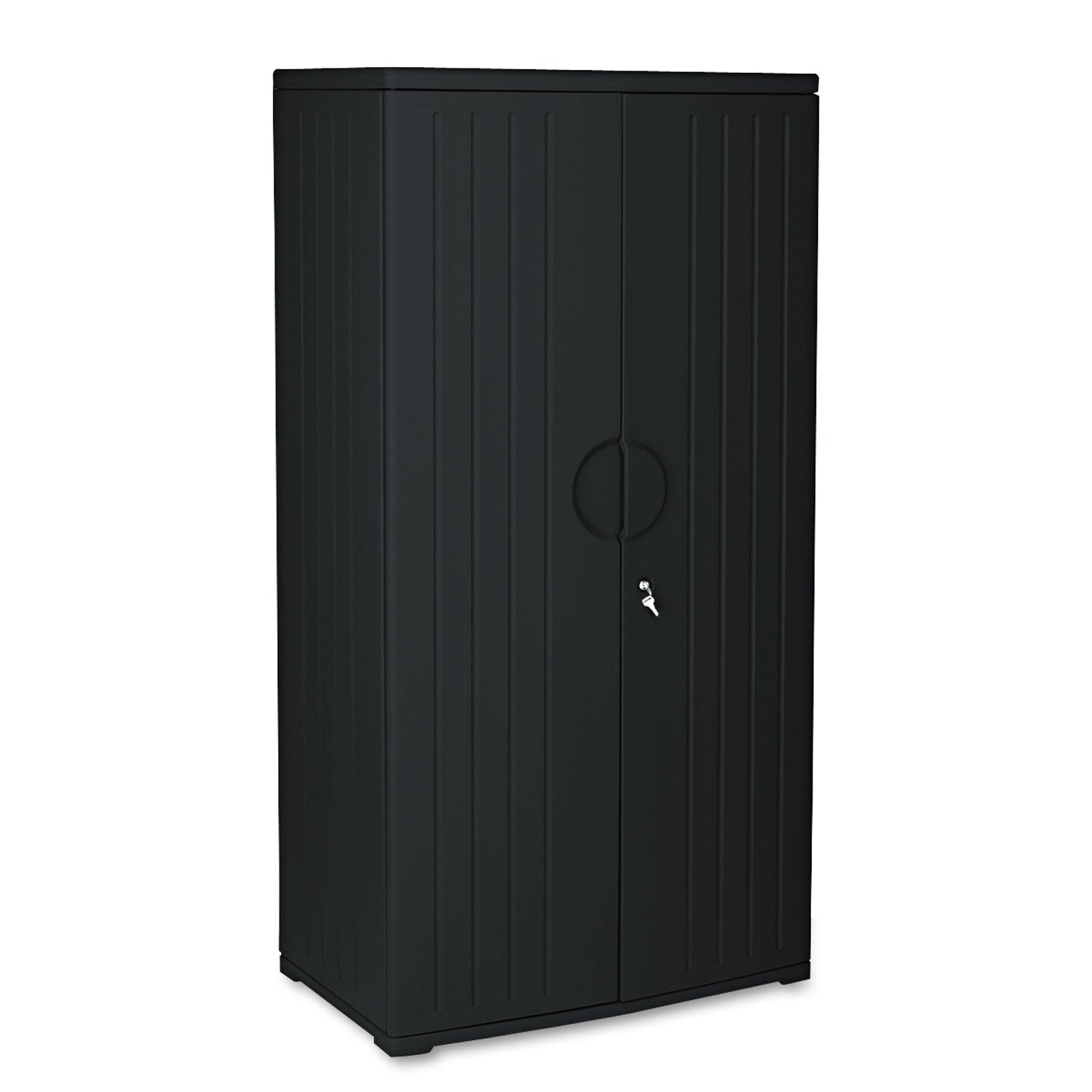 Iceberg Rough n Ready Storage Cabinet, Four-Shelf, 36w x 22d x 72h, Black