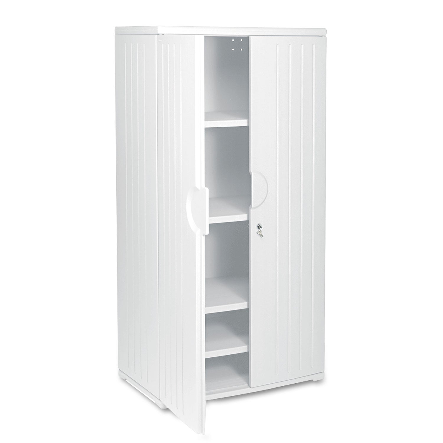 Rough n Ready Storage Cabinet, Four-Shelf, 36w x 22d x 72h, Platinum