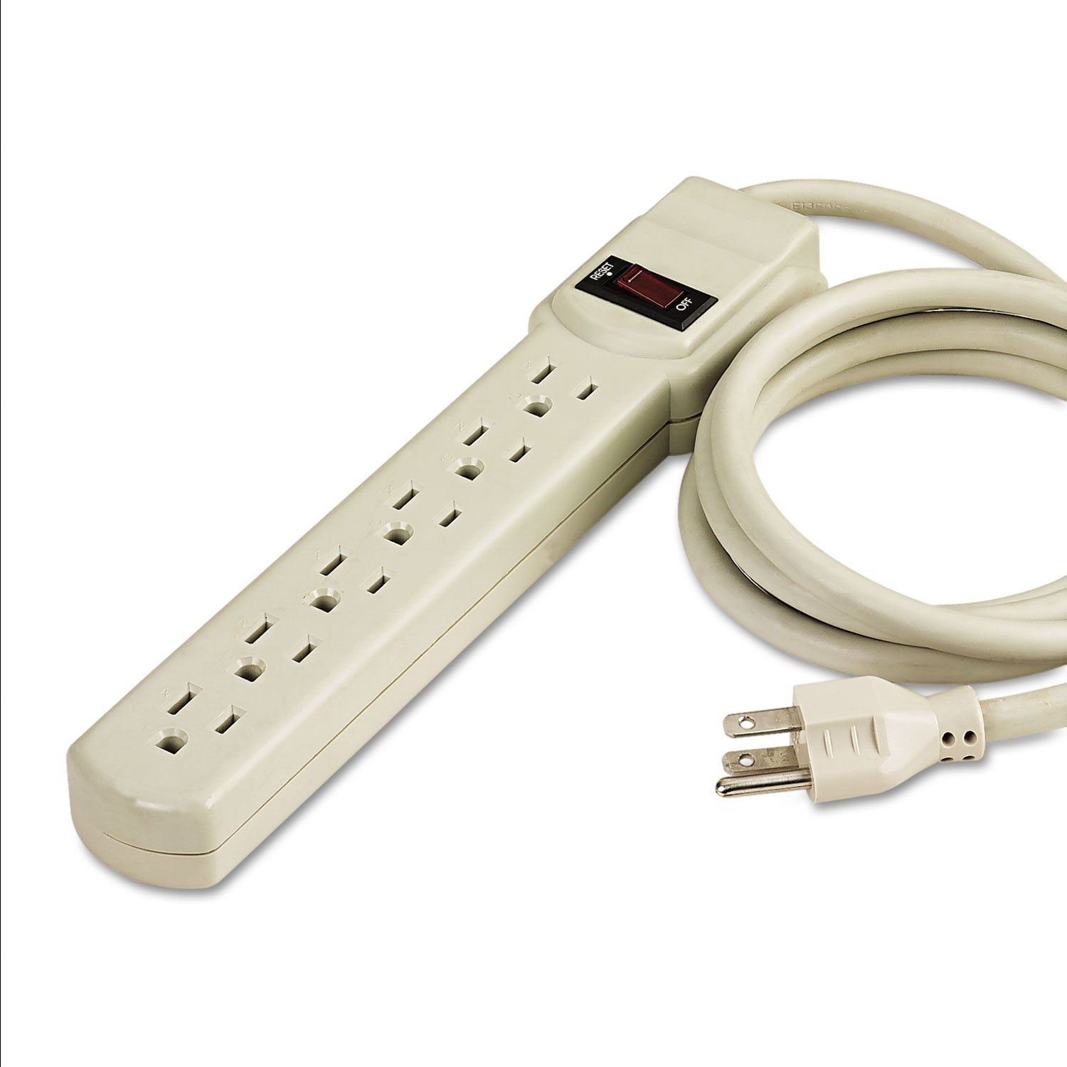 Innovera® Power Strip, 6 Outlets, 4 ft Cord, Ivory