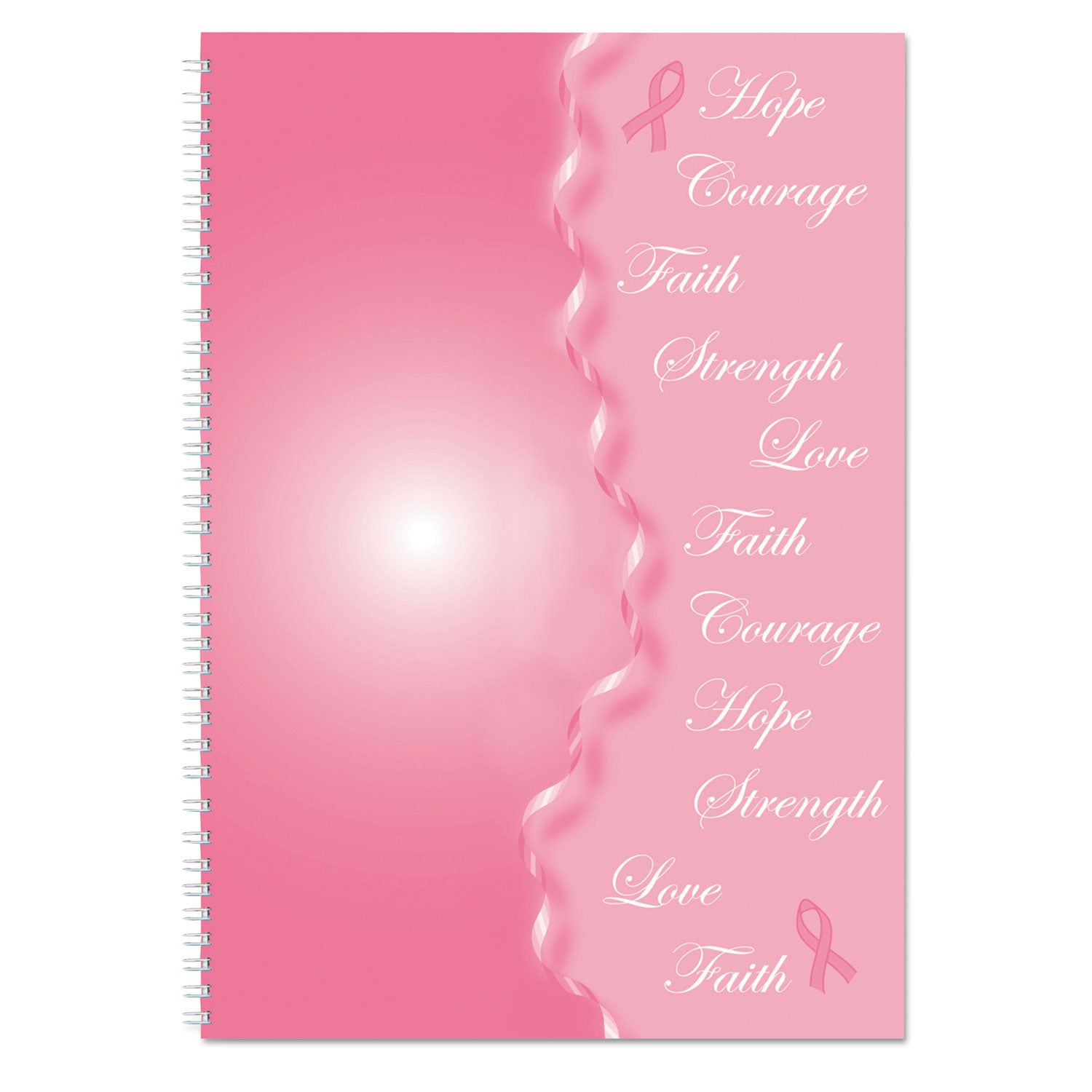 House of Doolittle™ Breast Cancer Awareness Recycled Ruled Monthly Planner/Journal, 10 x 7, Pink Cover, 12-Month (Jan to Dec): 2025