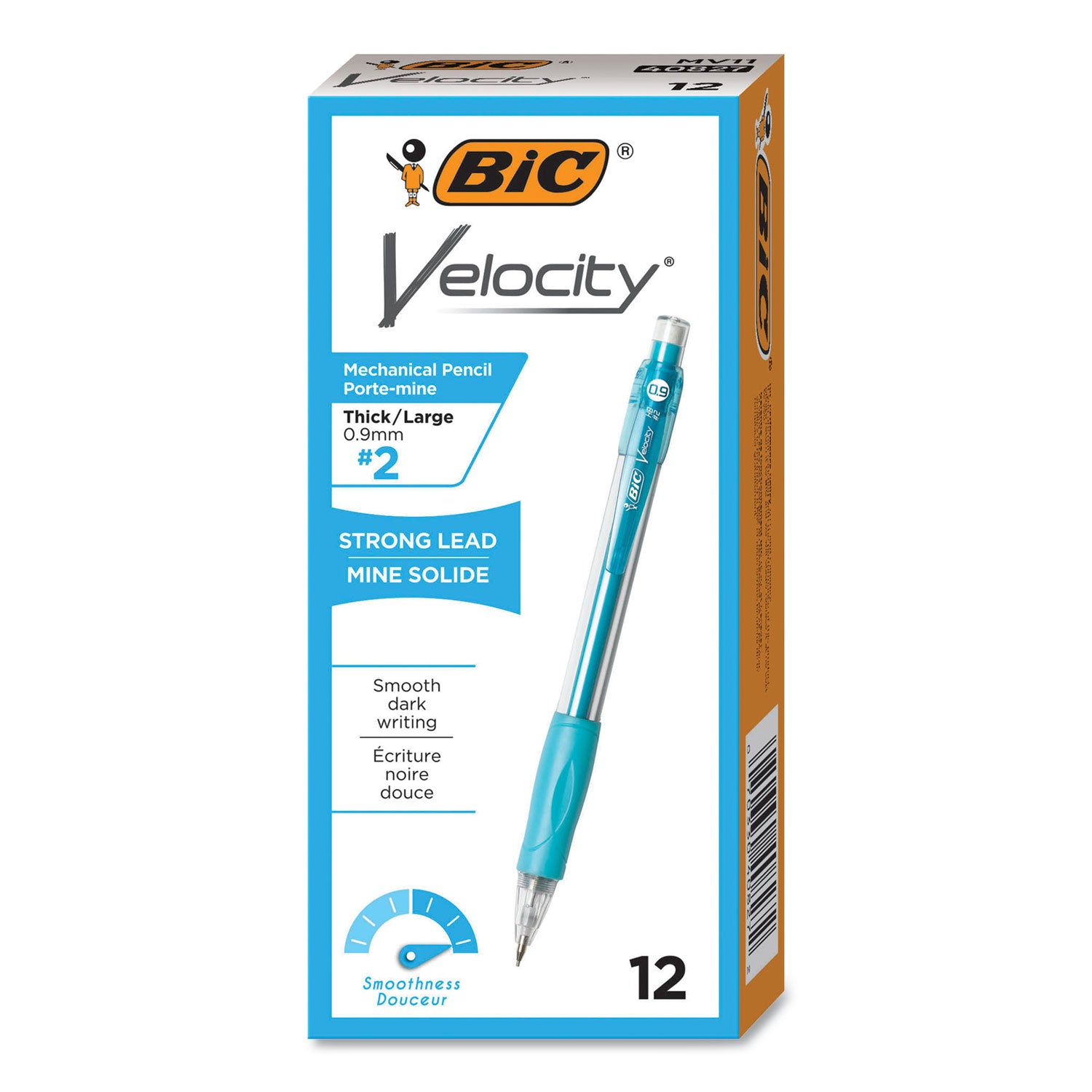 Velocity Original Mechanical Pencil, 0.9 mm, HB (#2), Black Lead, Turquoise Barrel, Dozen