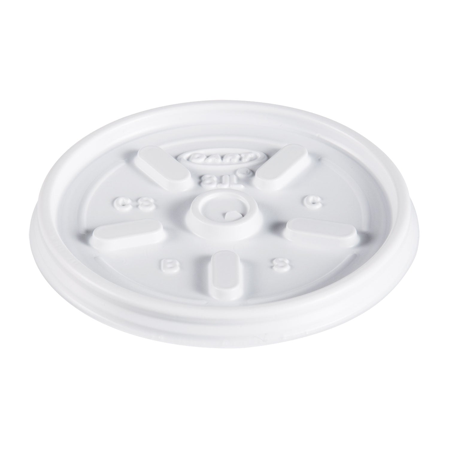 Plastic Lids, Fits 8 oz to 10 oz Hot/Cold Foam Cups, Vented, White, 100/Pack, 10 Packs/Carton