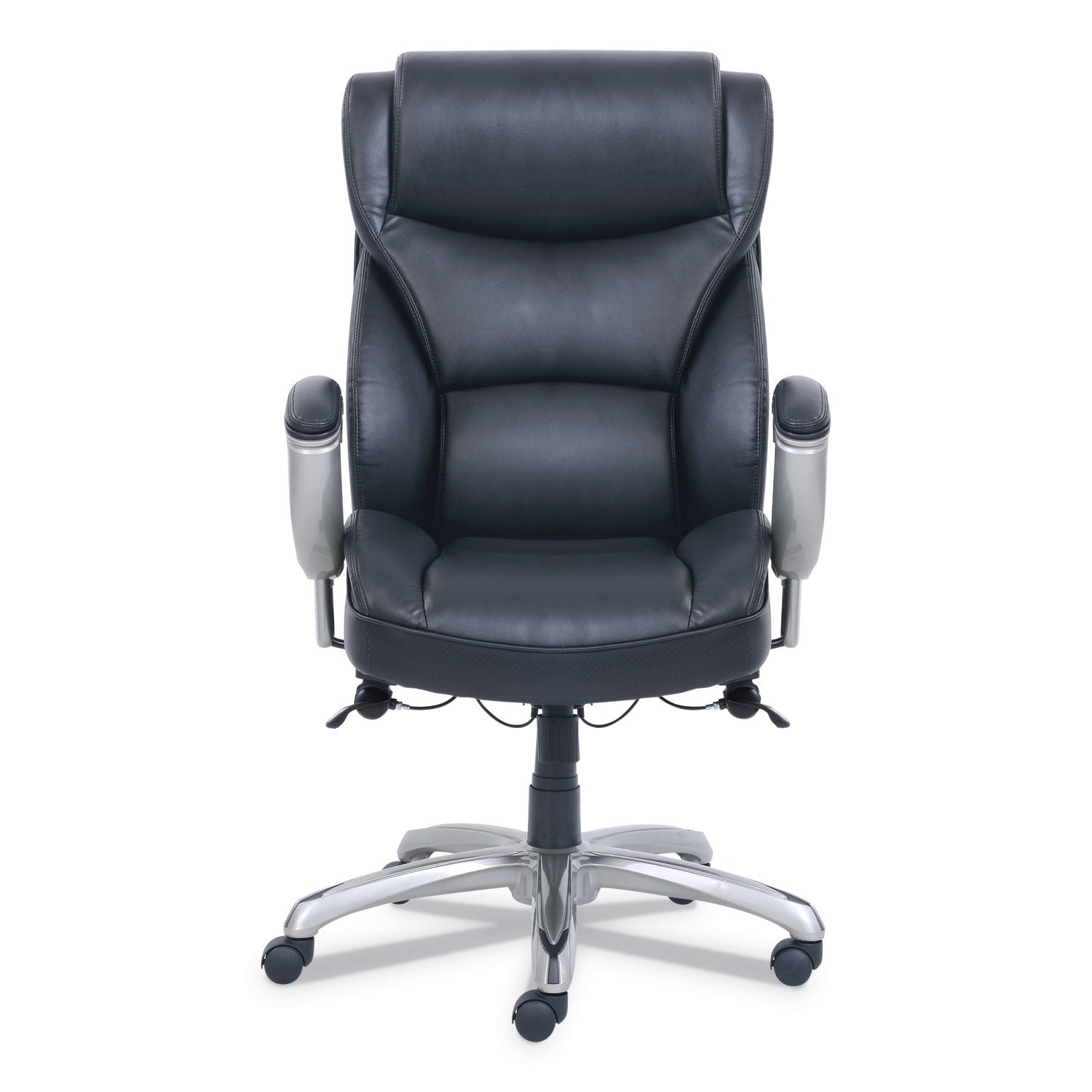 SertaPedic® Emerson Big and Tall Task Chair, Supports Up to 400 lb, 19.5" to 22.5" Seat Height, Black Seat/Back, Silver Base