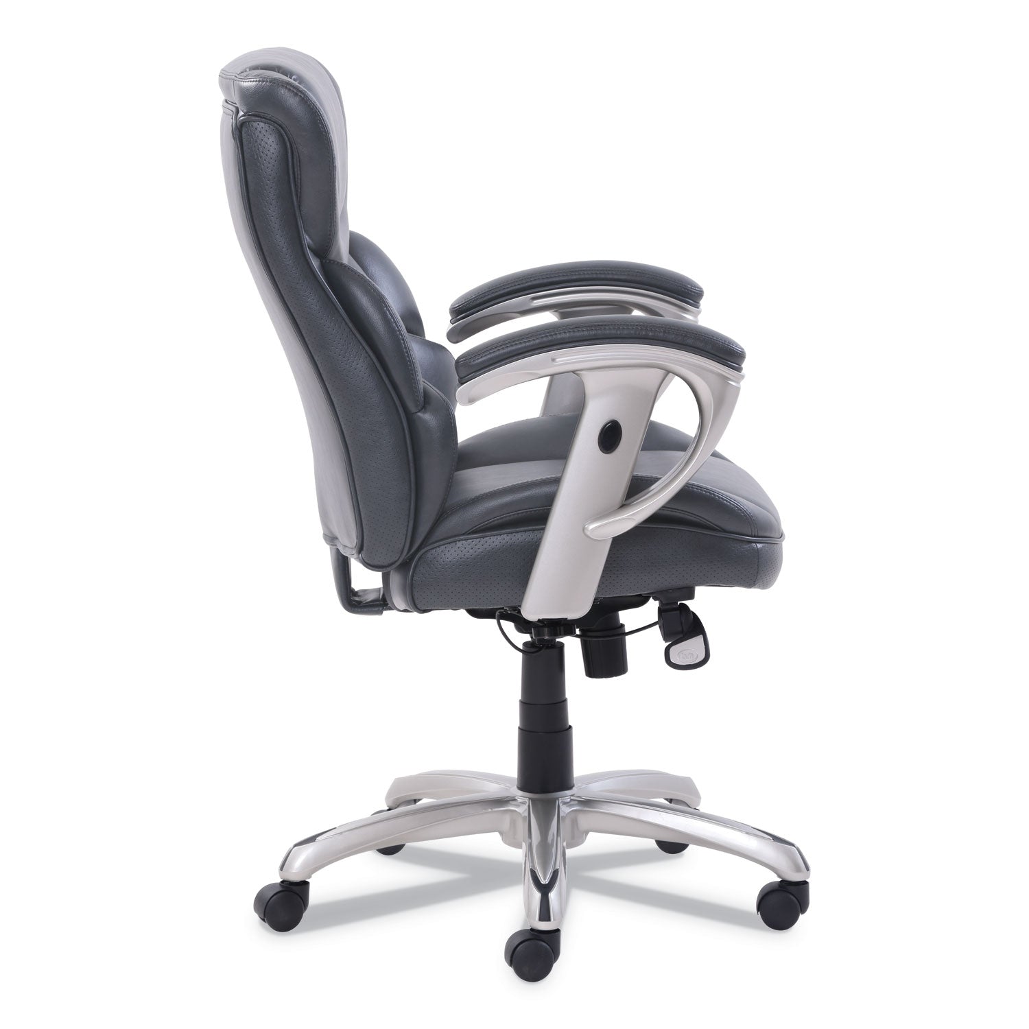 SertaPedic® Emerson Task Chair, Supports Up to 300 lb, 18.75" to 21.75" Seat Height, Gray Seat/Back, Silver Base