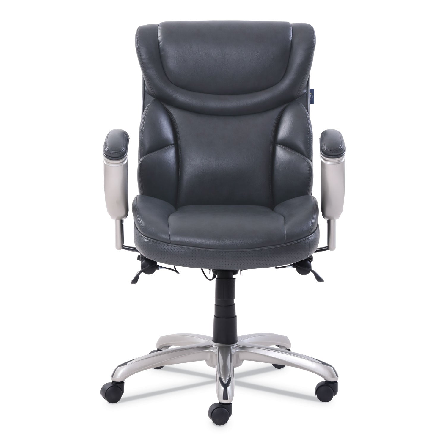 SertaPedic® Emerson Task Chair, Supports Up to 300 lb, 18.75" to 21.75" Seat Height, Gray Seat/Back, Silver Base