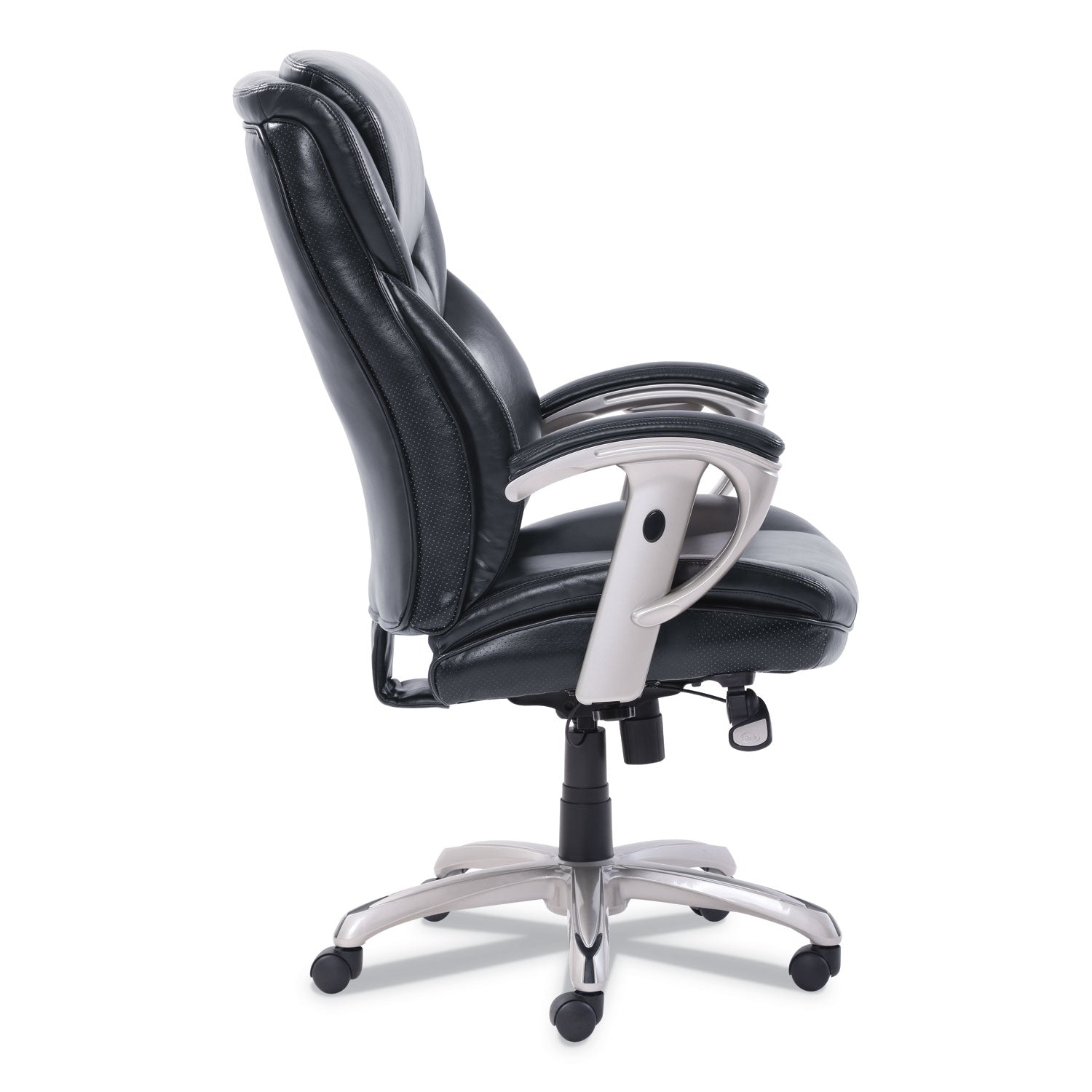 SertaPedic® Emerson Executive Task Chair, Supports Up to 300 lb, 19" to 22" Seat Height, Black Seat/Back, Silver Base