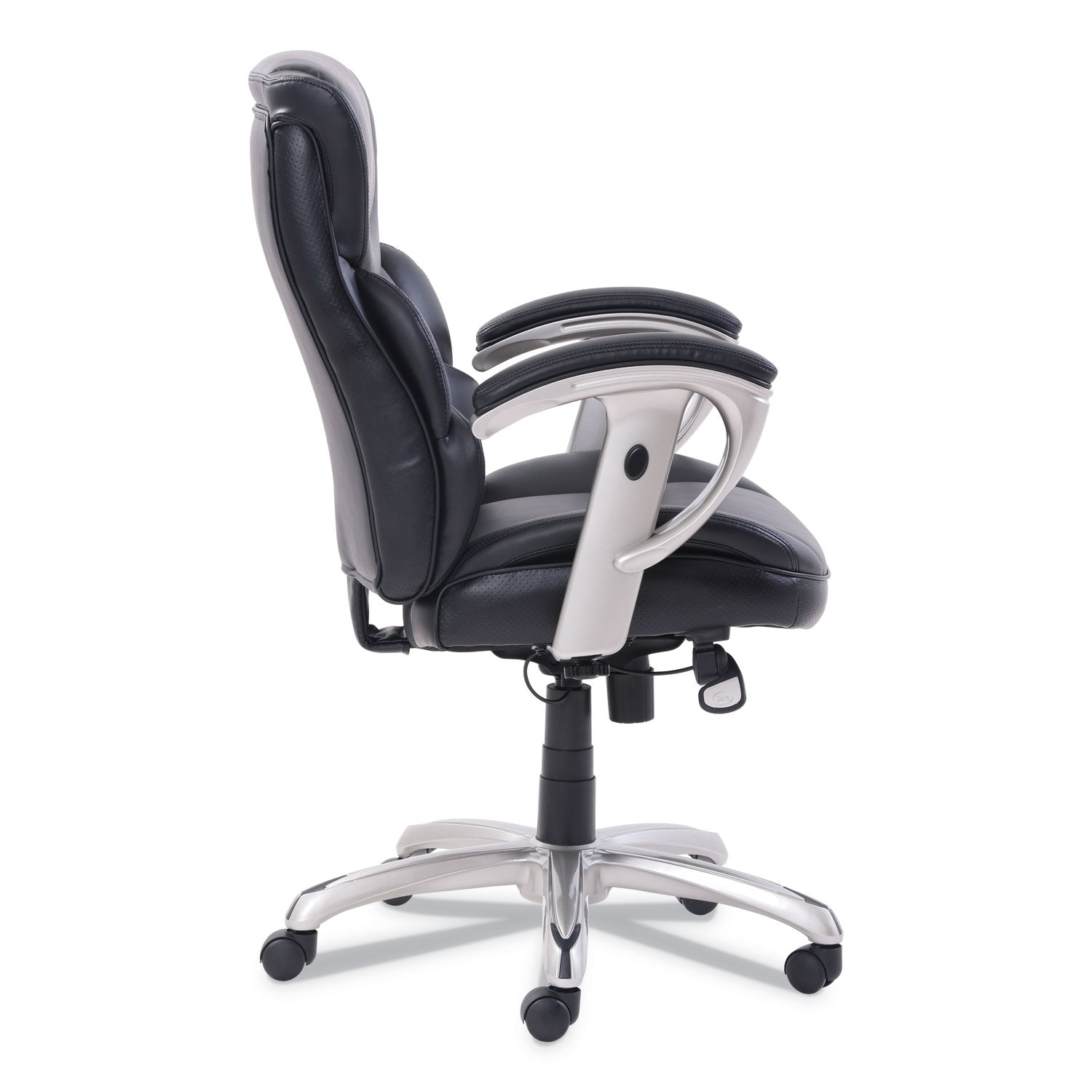 SertaPedic® Emerson Task Chair, Supports Up to 300 lb, 18.75" to 21.75" Seat Height, Black Seat/Back, Silver Base