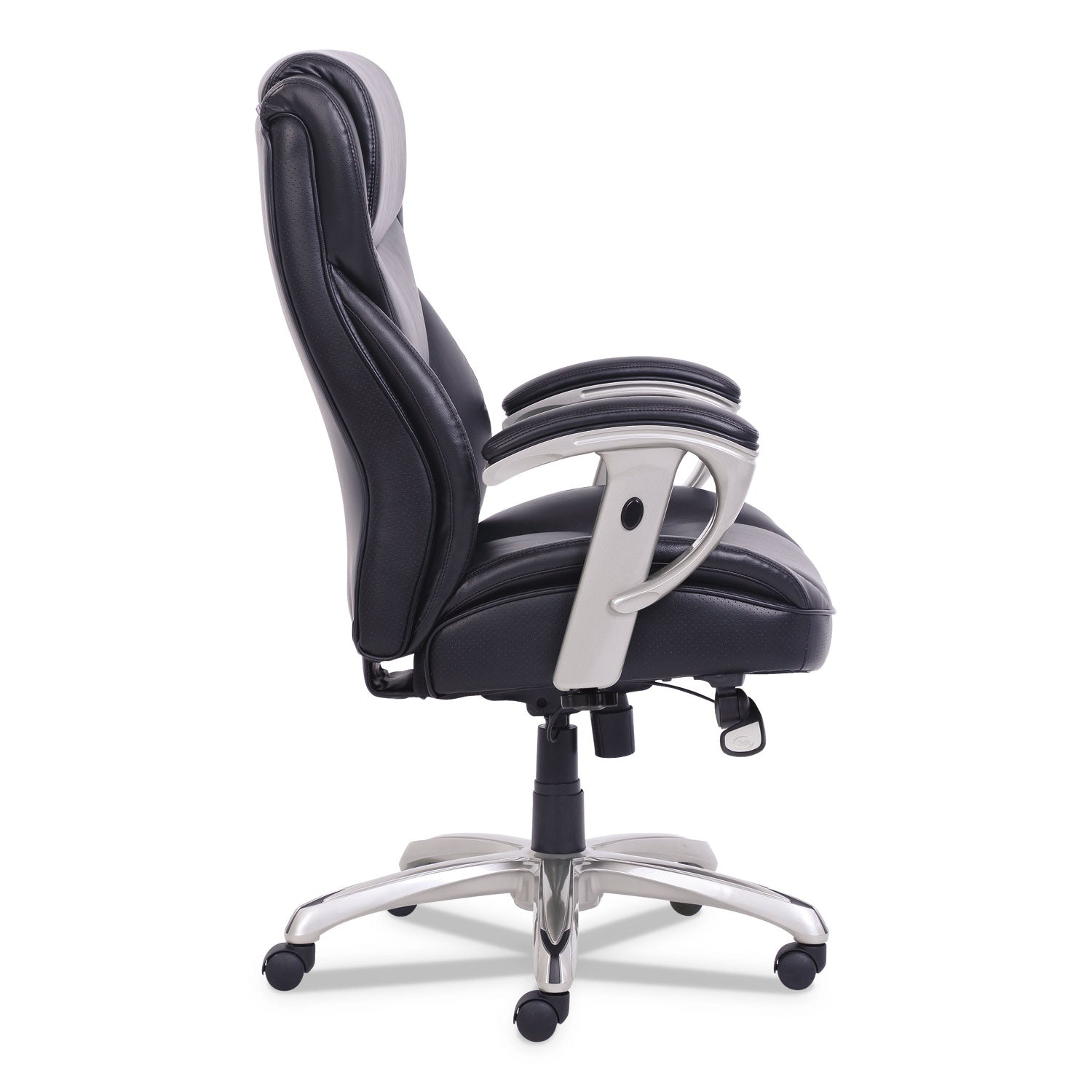 SertaPedic® Emerson Big and Tall Task Chair, Supports Up to 400 lb, 19.5" to 22.5" Seat Height, Black Seat/Back, Silver Base