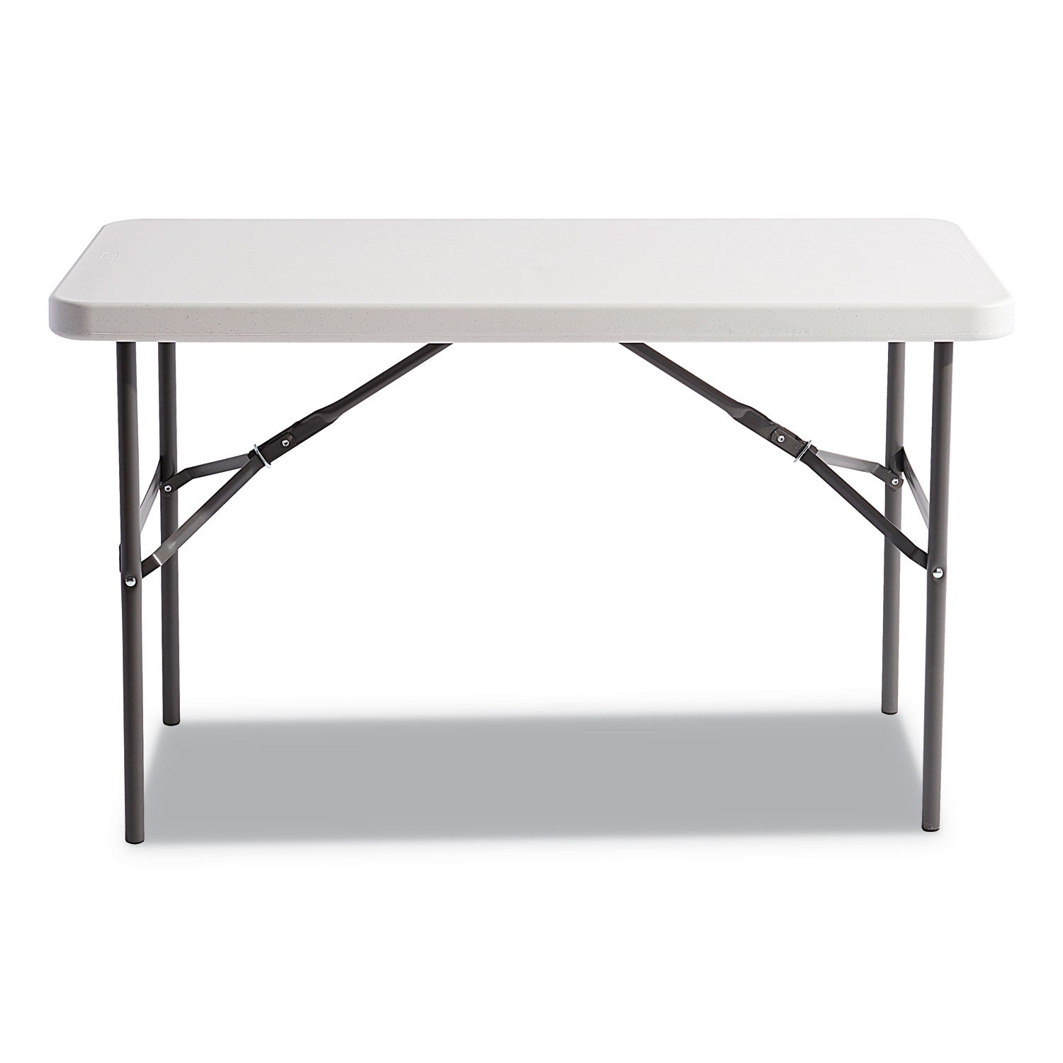 Alera® Banquet Folding Table, Rectangular, Radius Edge, 48w x 24d x 29h, Platinum/Charcoal