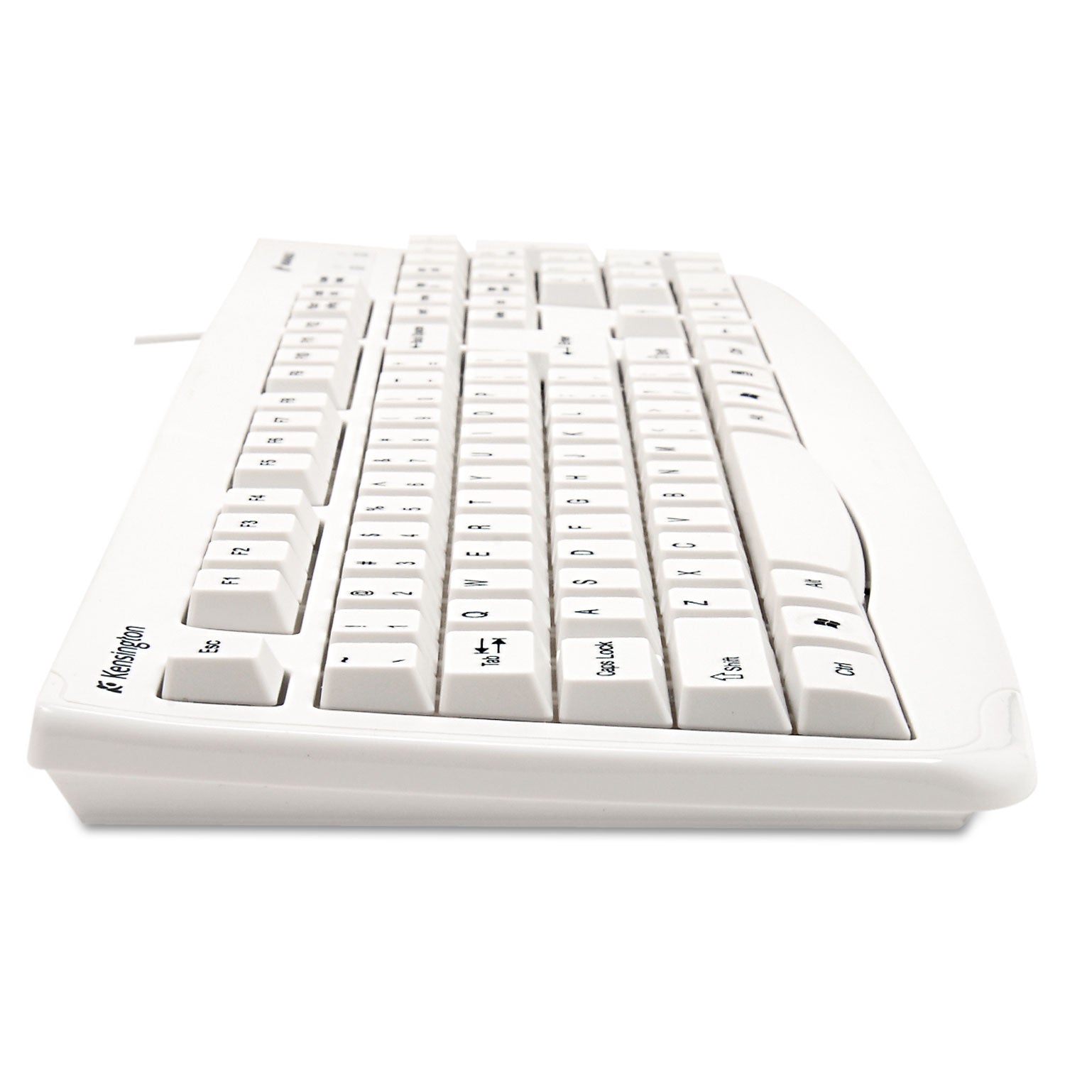 Kensington® Pro Fit USB Washable Keyboard, 104 Keys, White