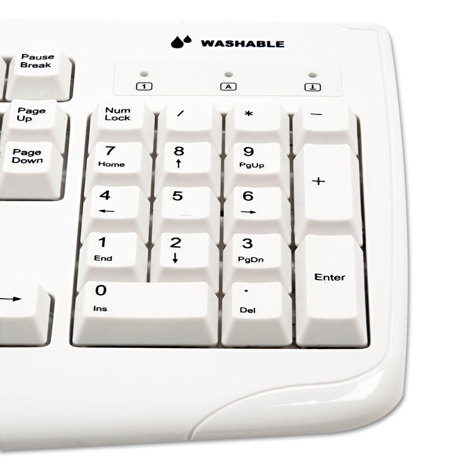 Kensington® Pro Fit USB Washable Keyboard, 104 Keys, White