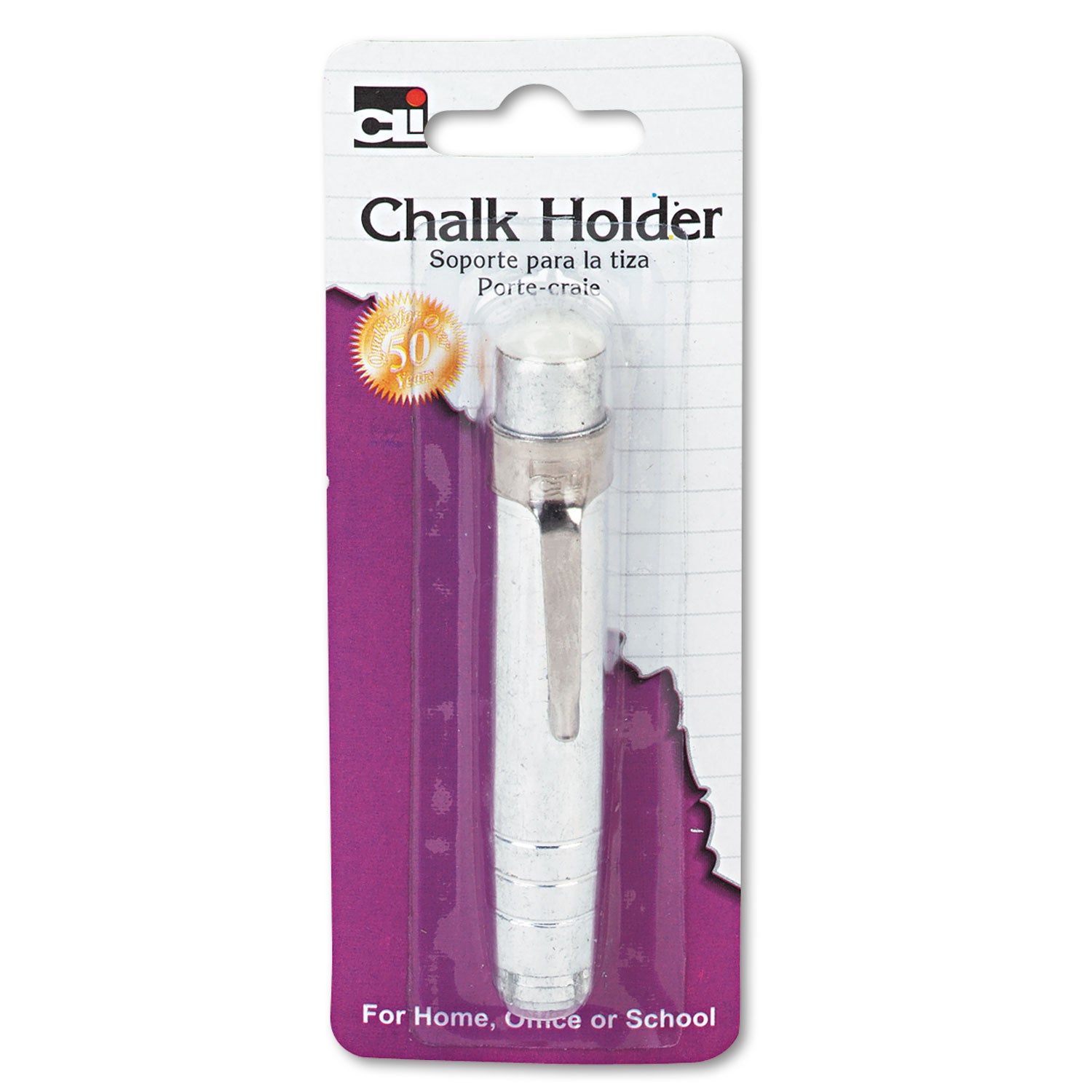 Charles Leonard® Aluminum Chalk Holder, Silver