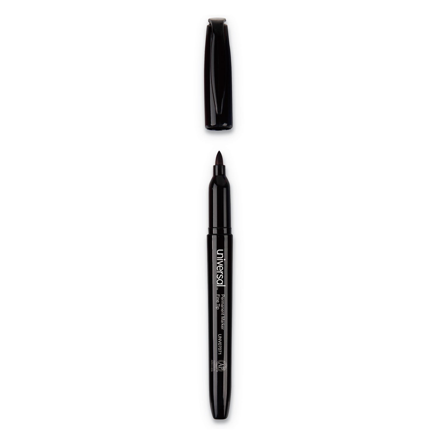 Universal™ Pen-Style Permanent Marker, Fine Bullet Tip, Black, Dozen