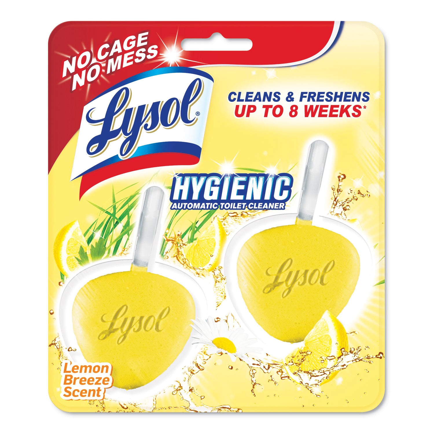 Hygienic Automatic Toilet Bowl Cleaner, Lemon Breeze, 2/Pack