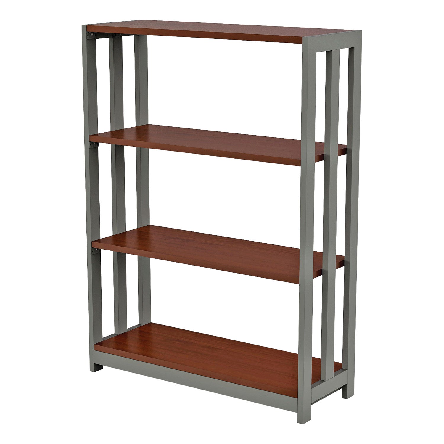 Trento Line Bookcase, Three-Shelf, 31.5w x 11.5d x 43.25h, Cherry