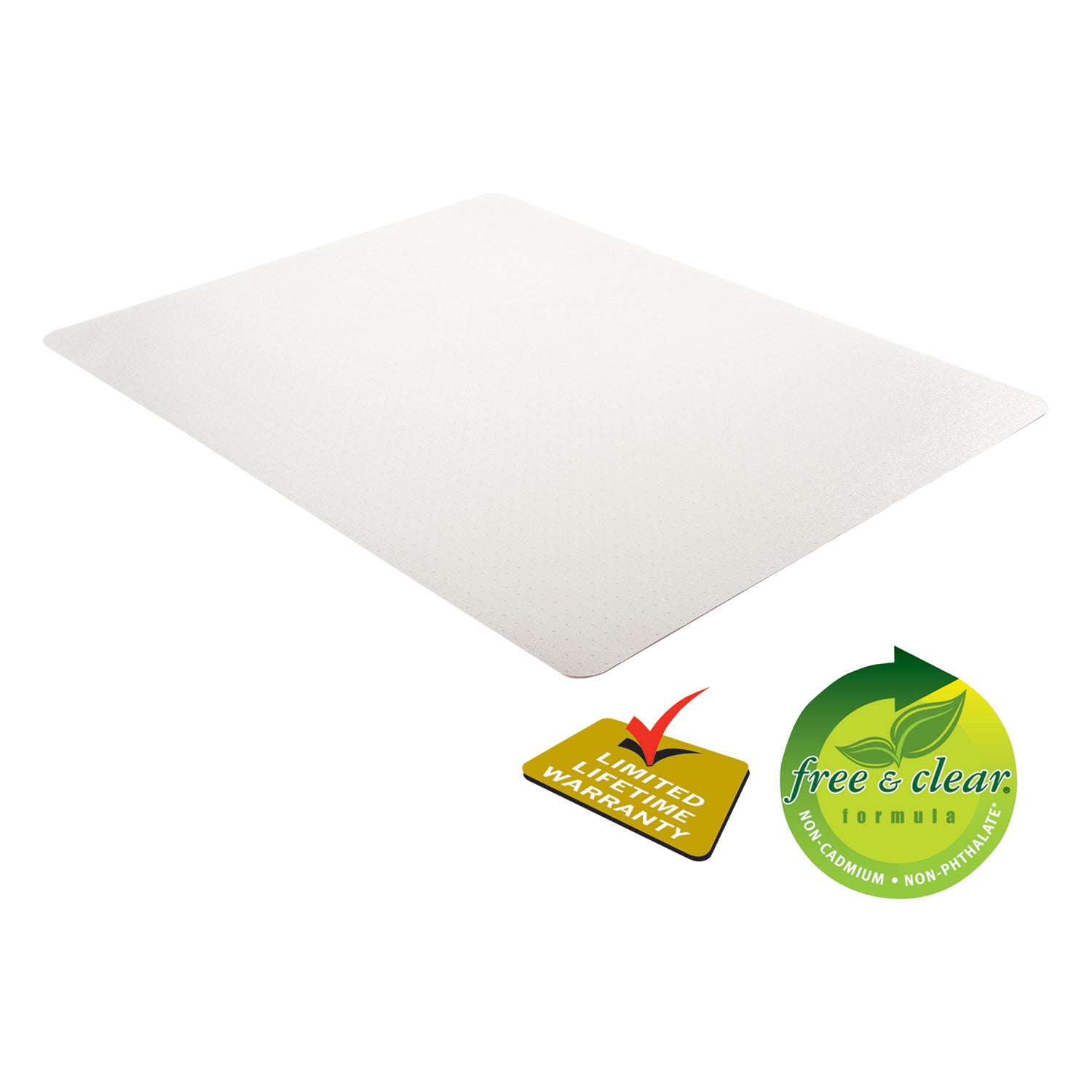 deflecto® EconoMat Occasional Use Chair Mat, Low Pile Carpet, Roll, 46 x 60, Rectangle, Clear