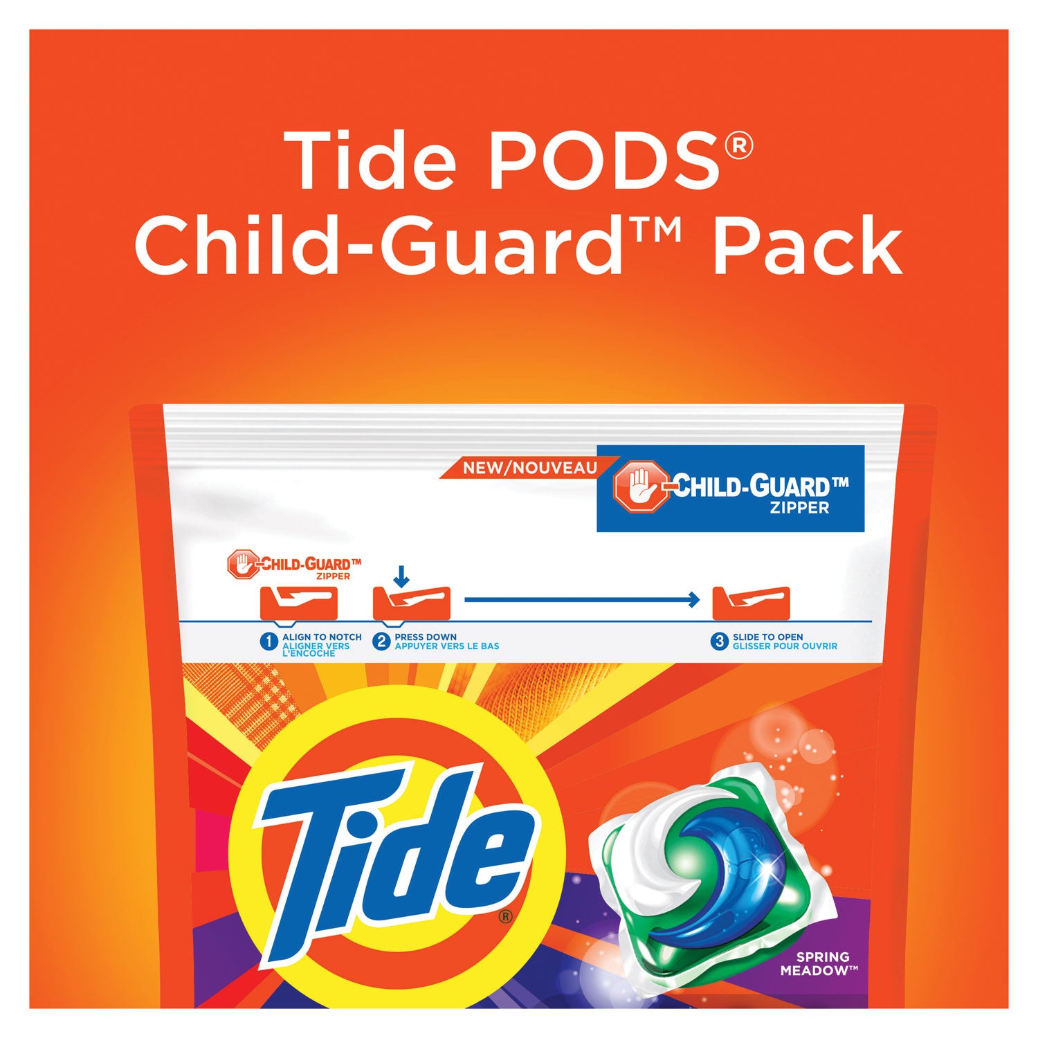 Tide® Pods, Laundry Detergent, Spring Meadow, 35/Pack, 4 Packs/Carton