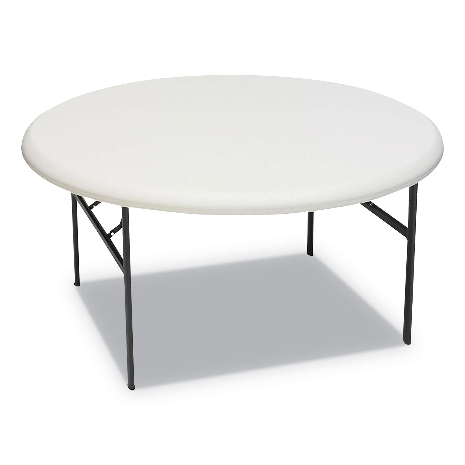 IndestrucTable Classic Folding Table, Round, 60" x 29", Platinum