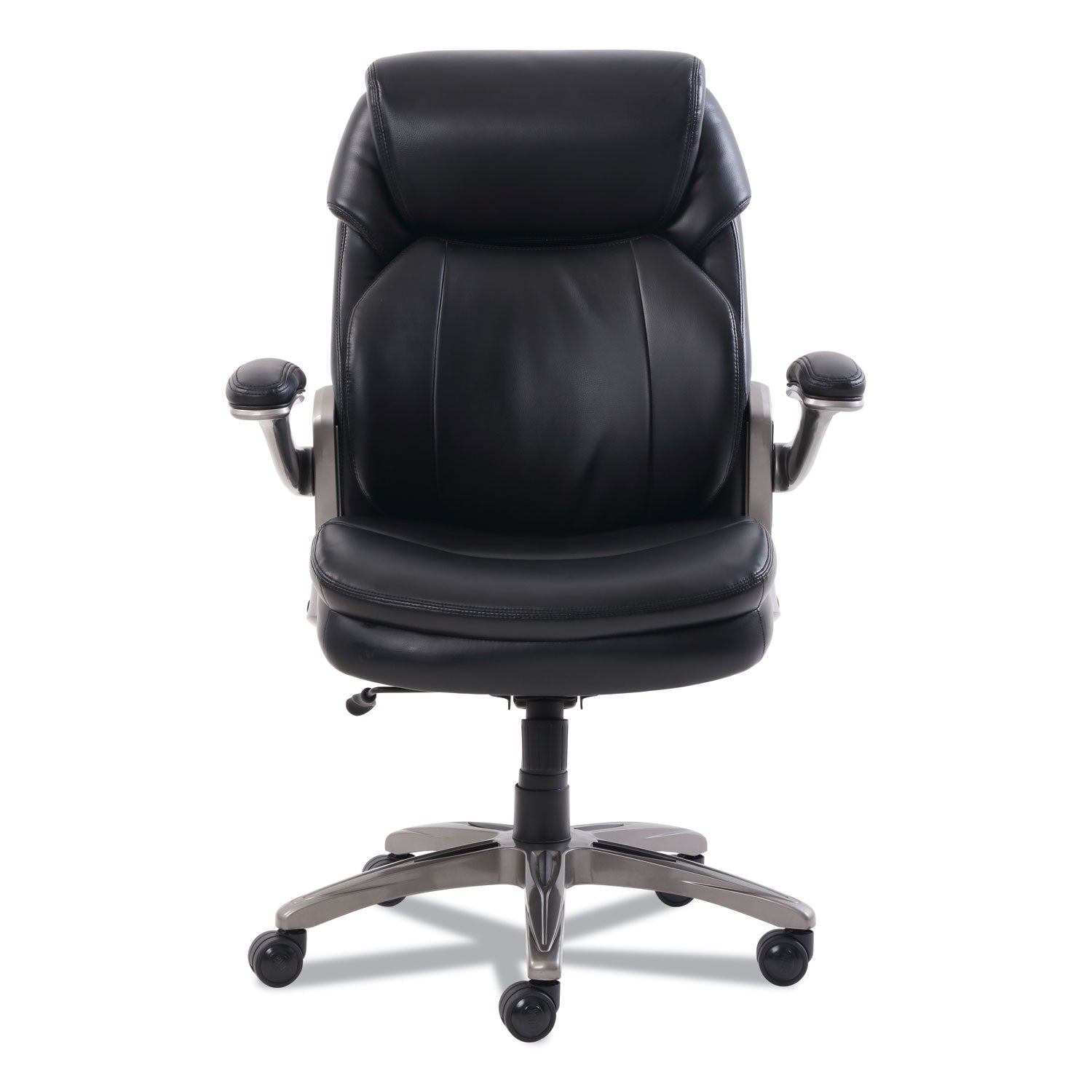 SertaPedic® Cosset Mid-Back Executive Chair, Supports Up to 275 lb, 18.5" to 21.5" Seat Height, Black Seat/Back, Slate Base