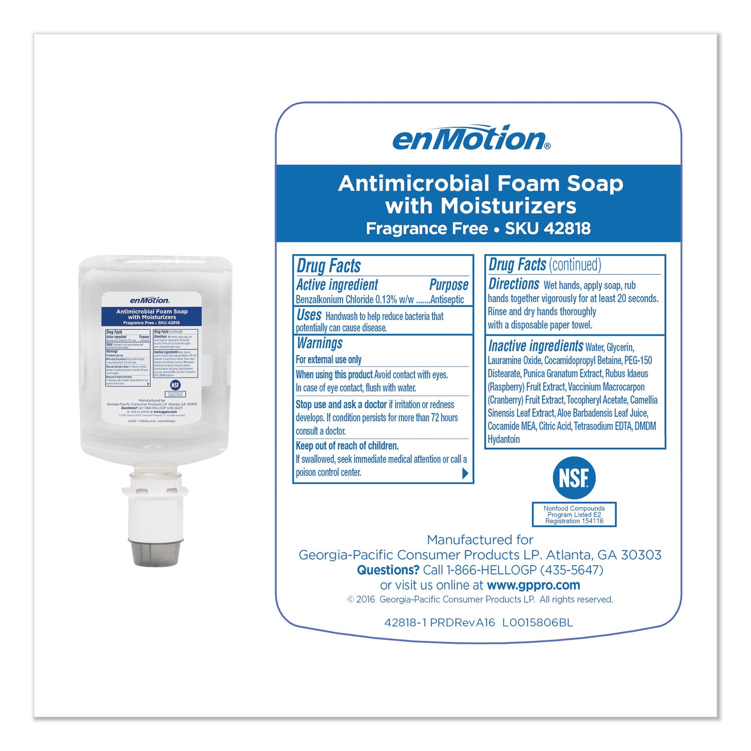 GP enMotion Automated Touchless Antimicrobial Foam Soap Refill, Unscented, 1,200 mL, 2/Carton Georgia Pacific® Professional Flipcost